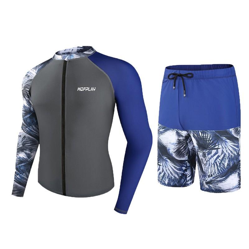 Herren UV-Schutz Rash Guard Set Schnelltrocknende Badebekleidung Schnorcheln Surfen Quallenabwehr Wassersport
