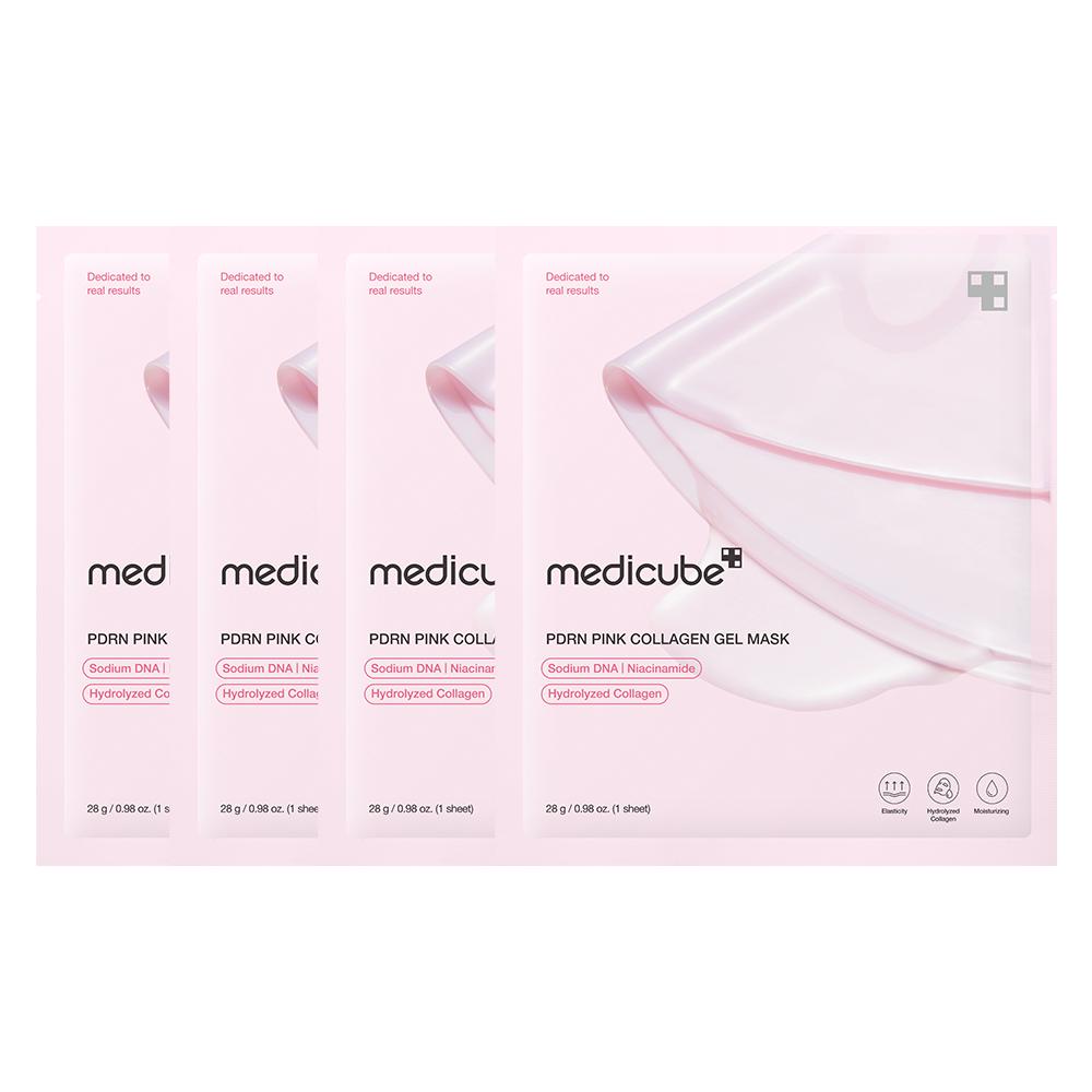Medicube PDRN Pink Collagen Gel Mask Pack Firming Hydrating Glow Sheet 28g x 4 Sheets (1BOX)