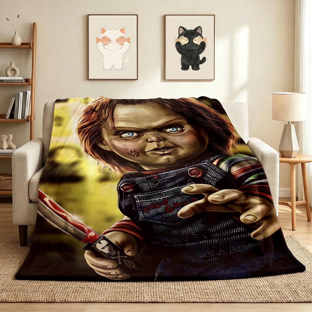 Chucky Horror Flannel Blanket Throw Blanket Soft Warm Sofa Bed Camping Car home Decor Unique Christmas Gift C93073