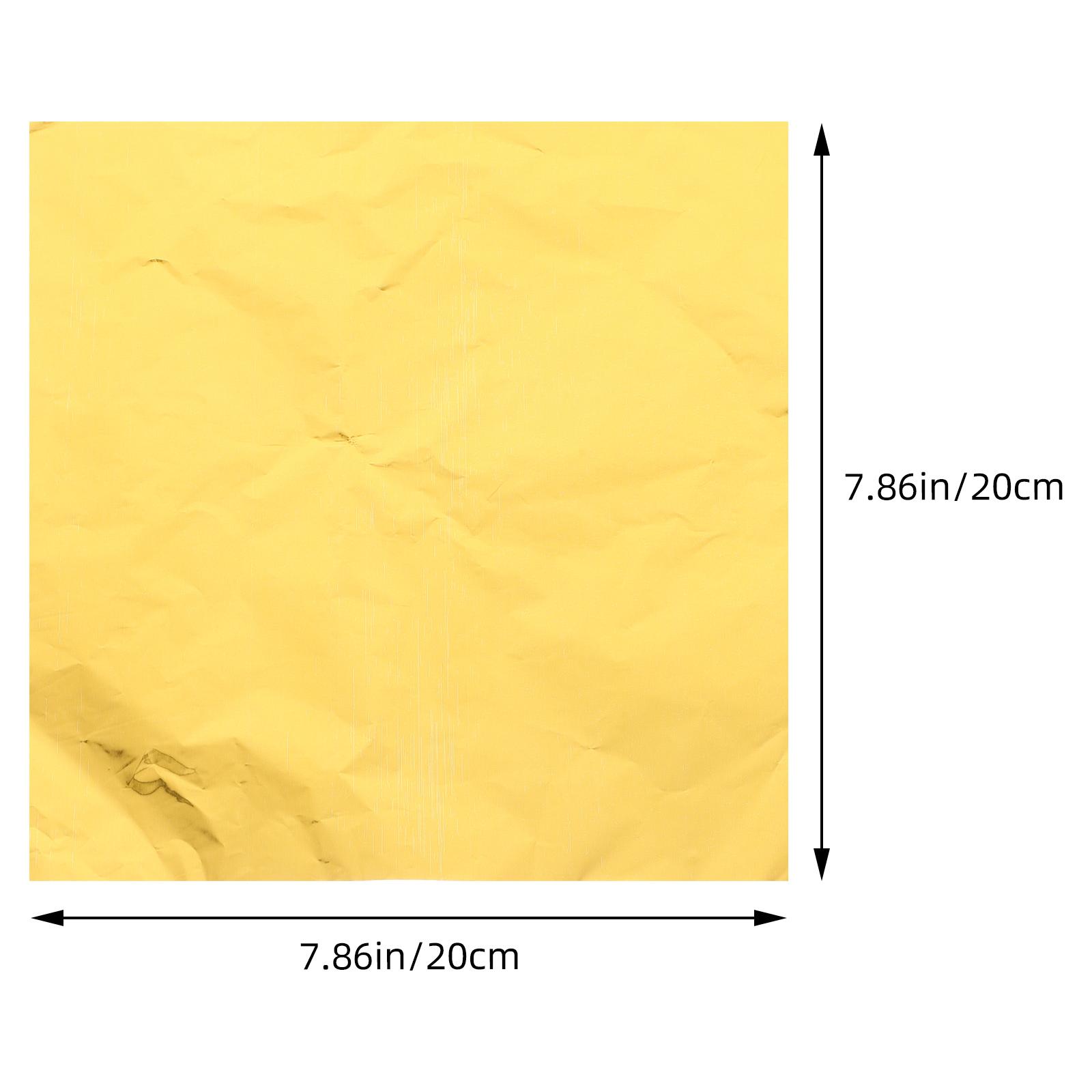 100pcs Food Packaging Tin Foil Paper Aluminum Foil For Home Bbq Kitchen Use Wedding Candy Wrapper Safe Golden золотистый