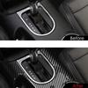 A87Q-Carbon Fiber Interior Center Console Gear Shift Panel Cup Holder Cover Trim Decal Frame for Ford Mustang 2015-