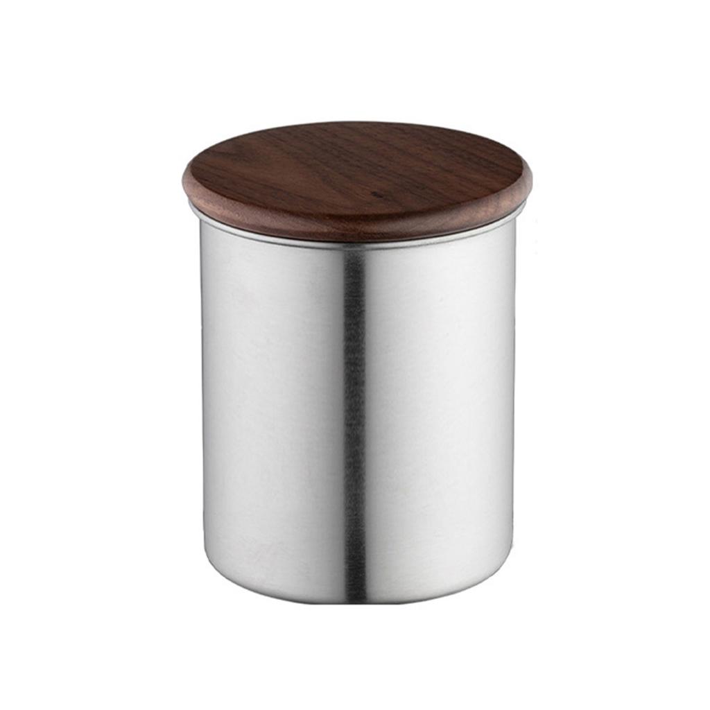 Tragbarer runder Kaffeebehälter Edelstahl Kaffeedose Kaffeevorratsglas Perfektes Geschenk für Kaffeeliebhaber