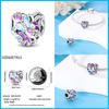 100% Copper Butterfly Flower Blue Zircon Charms Beads Fit Qikaola Original Bracelets Exquisite Diy Jewelry Gift