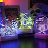 (Remote control color-ghost)Halloween 3D Illusion Night Lights Desk Lamp,for Halloween Party Gifts Decorations