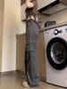 2025 Women's High-Waisted Flared Cargo Pants: Micro-Flare, Slimming, Multi-Pocket, Floor-Length, Casual Autumn Design.