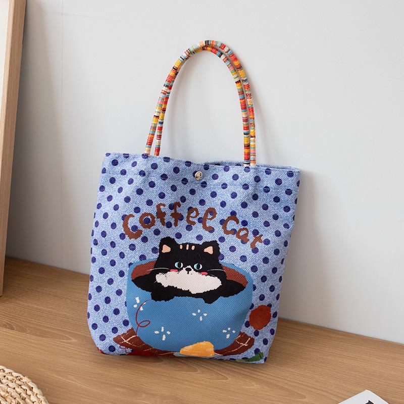 Korean Style Cartoon Cell Phone & Lunch Bag for Women - Versatile Handheld Handbag for Work & Commute