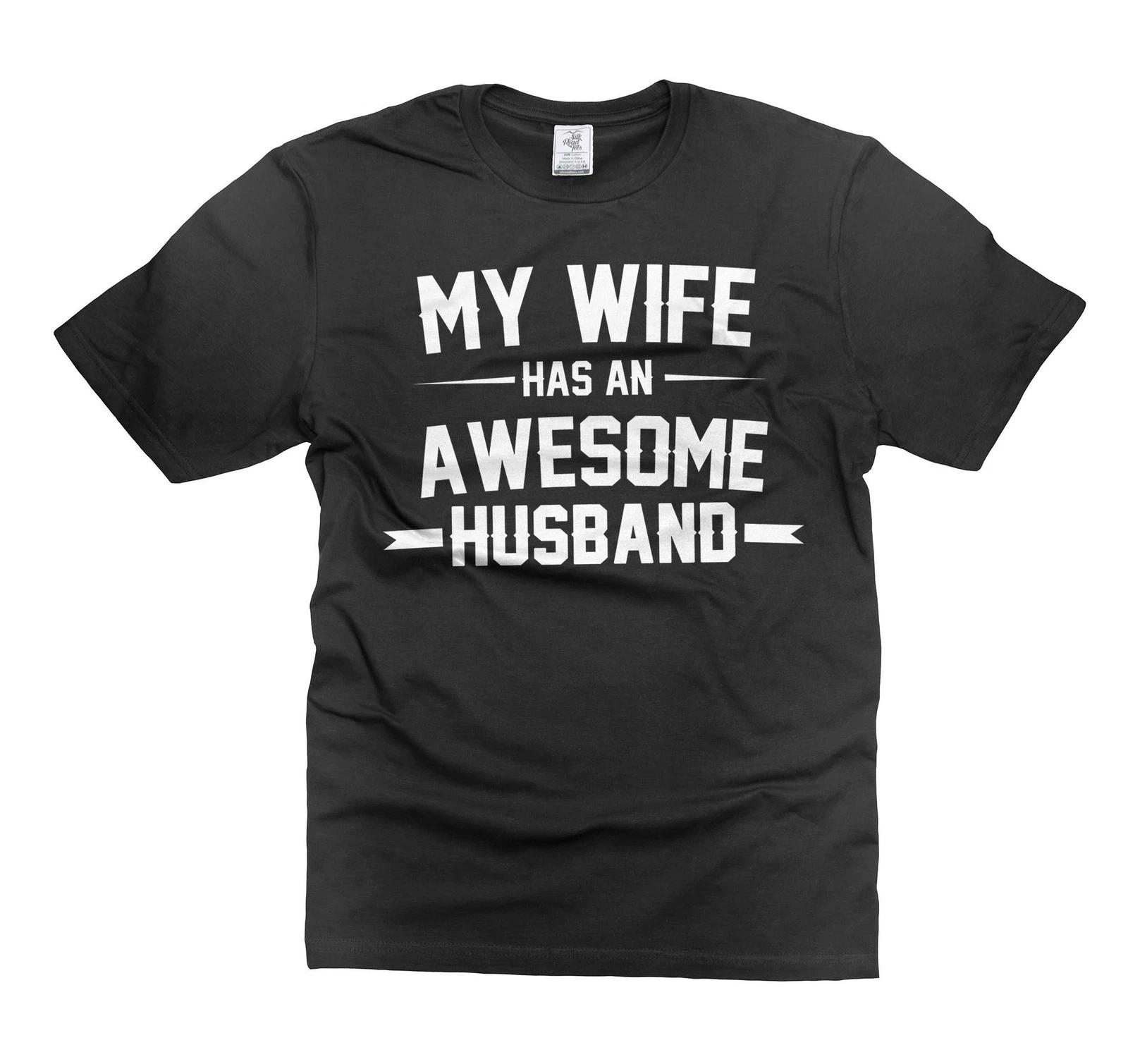 Mens Awesome Husband T-shirt Gift From Wife Valentine s Day Husband Shirt M