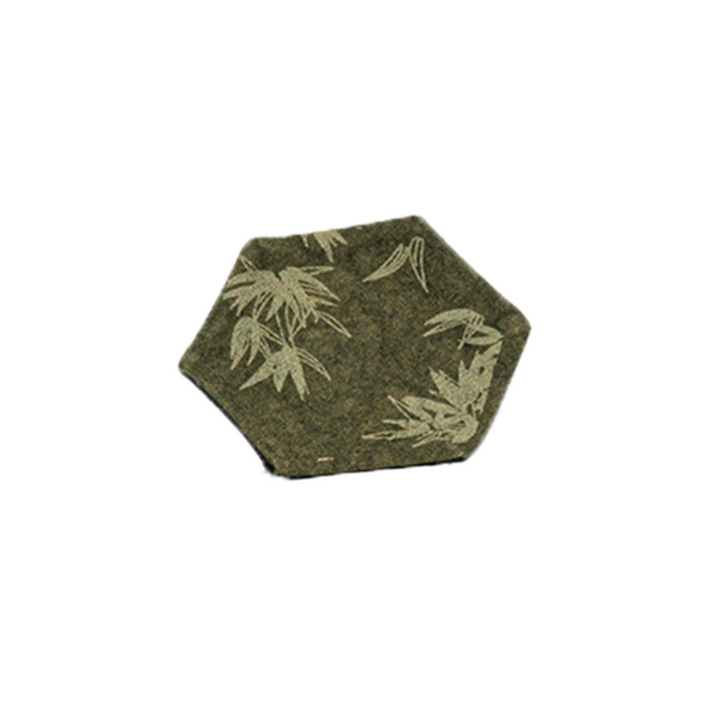 Tie-Dye Fabric Chinese Vintage Tea Cup Coaster Hexagonal Heat-Resistant Tea Cup Insulated Mat Anti-Scalding Non-slip