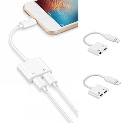 2 In 1 Jack Headphone Adapter Dual-Port 3.5mm Charge Cable for iPhone X/8/7