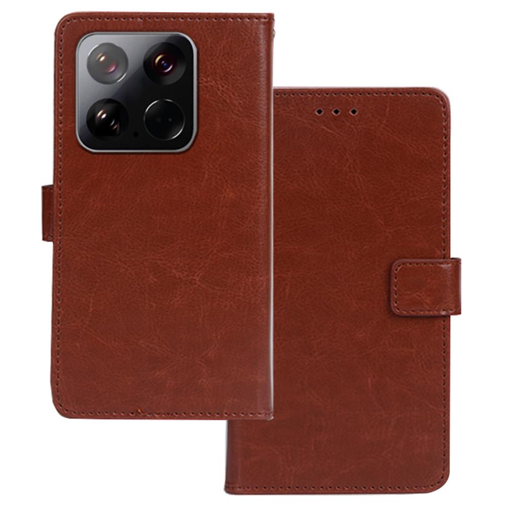 IDEWEI For Xiaomi 15 Case Card Slots Holder Leather Phone Cover Crazy Horse Texture