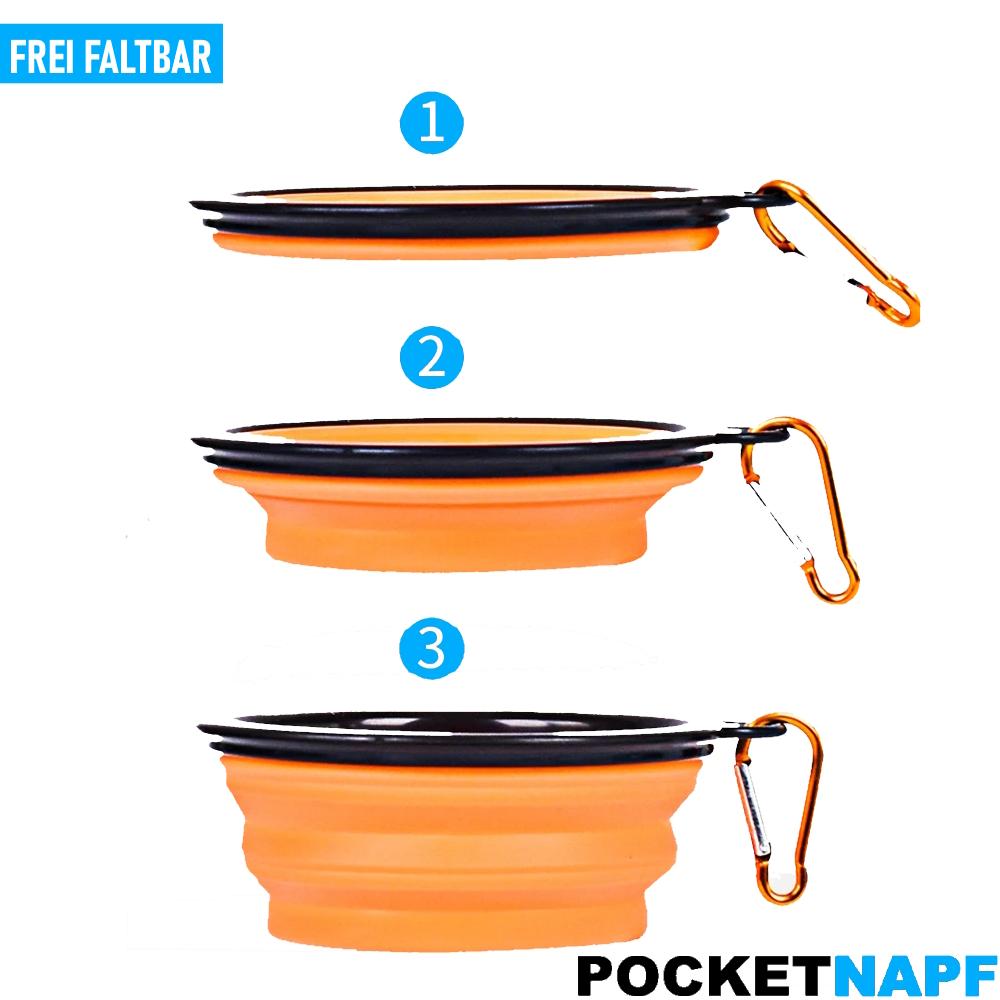 POCKET BOWLS Foldable Dog Bowl Drinking Bowl Travel Bowl Silicone Food Bowl Foldable