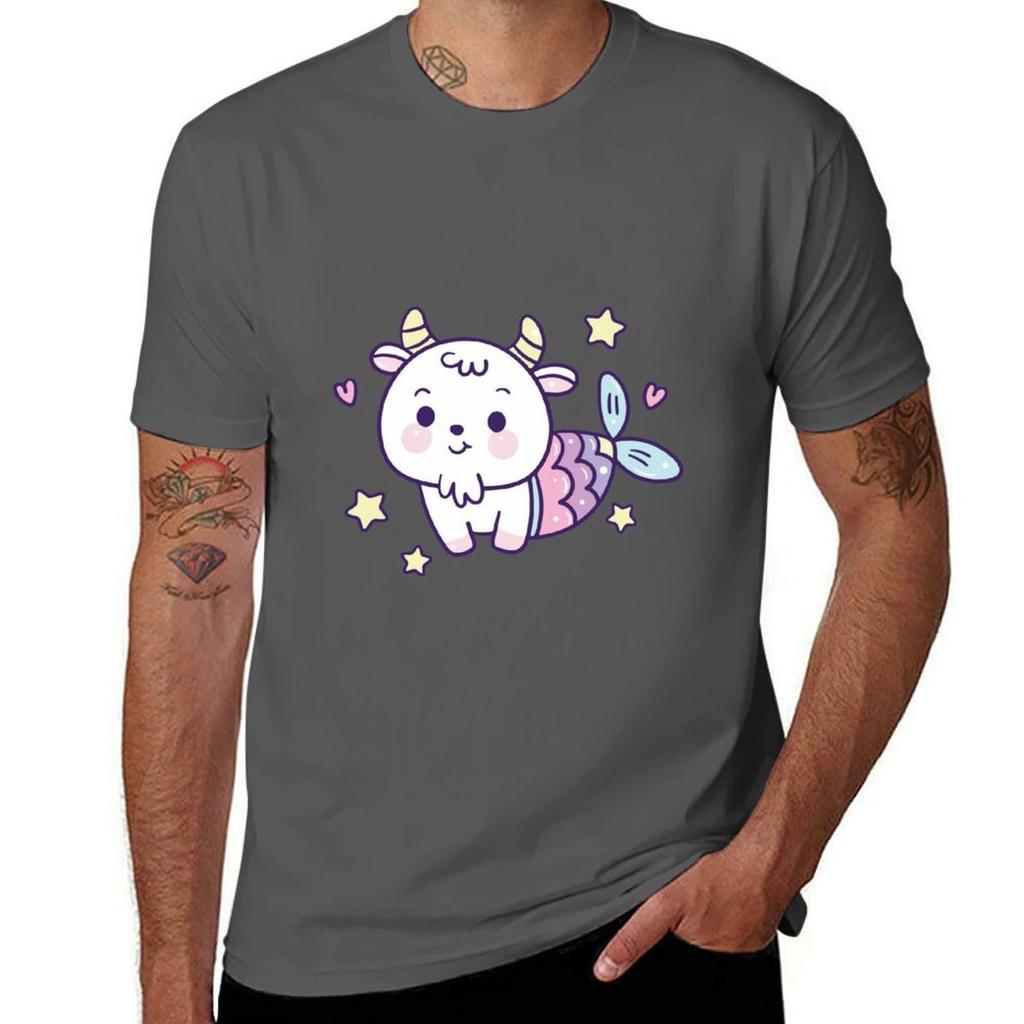 Cartoon Capricorn TShirt Standard Fit Solid Tee Shirt