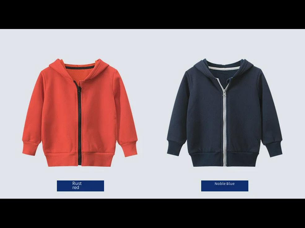 27kids 2024 Herbst/Winter Koreanischer Kinderfleecejacke Pullover - Reißverschluss, Trendige Babykleidung