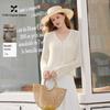 Cardigan Court en Tricot à Col en V pour Femme