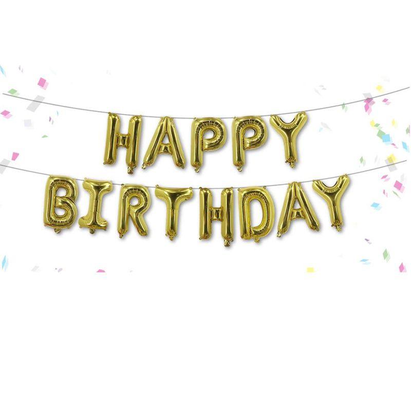 Elegante silberne Happy Birthday Buchstabenballons für unvergessliche Geburtstagsfeiern