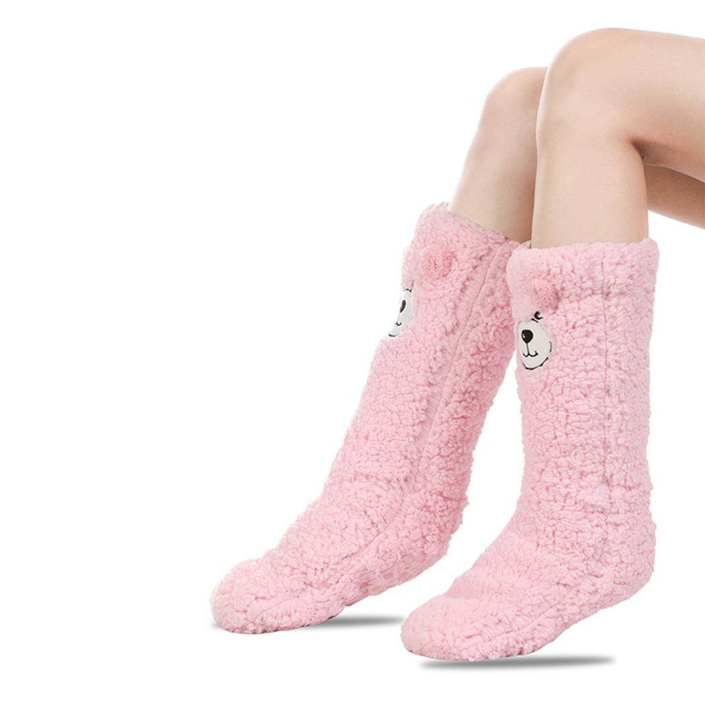 Chaussettes d'animaux 3D duveteuses pour femme fille - Chaussettes pantoufles chaudes d'hiver pour dormir en peluche confortables