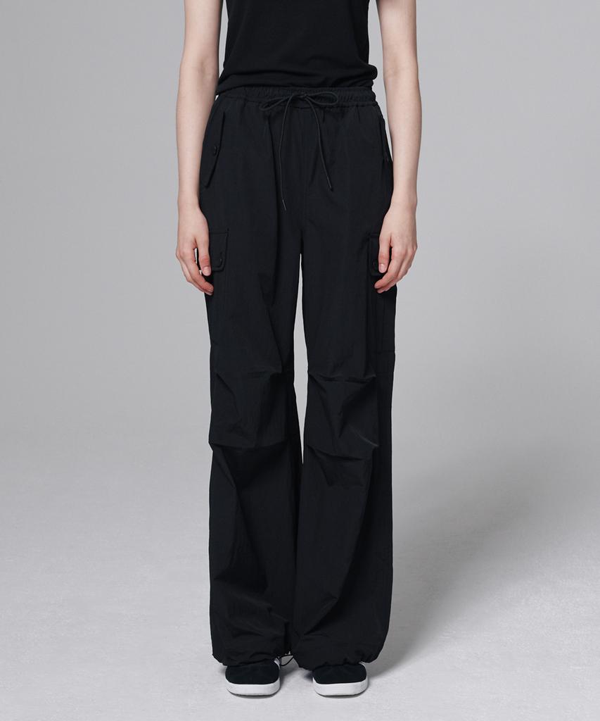 Aussel Ripstop Wide Cargo Pants Black