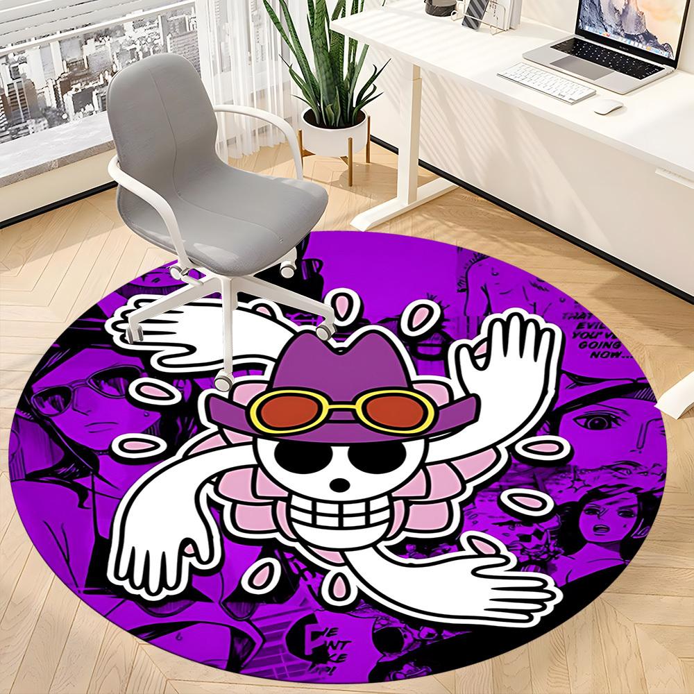 1pc One Piece Skull Office Round Area Rug, Under Office Chairs Bedroom Living Room Home Decor  a1022161