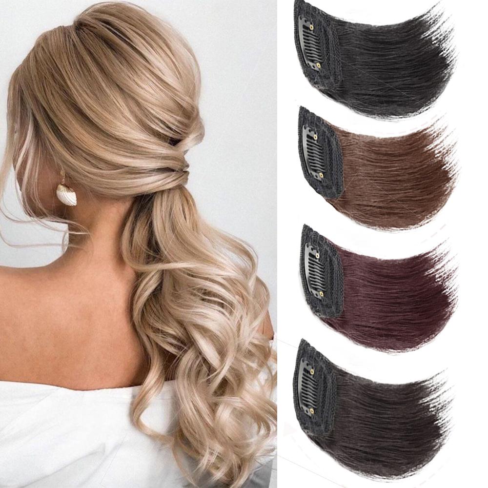 Bybrana One Card Cushion Hair Piece Voluminous Hair Black Brown Invisible Natural Synthetic Hair Wig