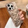 Luxury Bling Glitter Diamond Camera Protection Phone Case for iPhone 14 11 12 13 15 Pro Max Shiny Wave Ripple Pattern Hard Cover