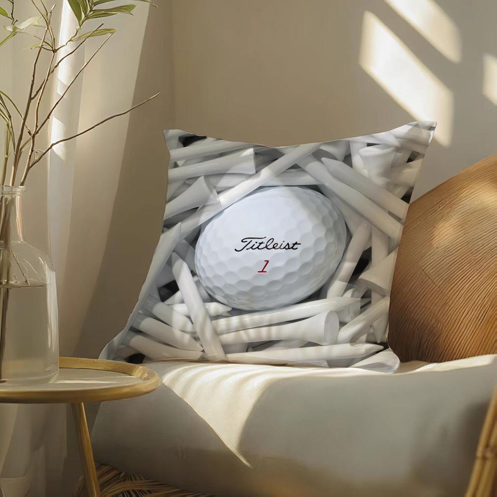 Popular Golf Sports TTitleistSFamous Pillow Case DoubleSided Plush Sofa Cushion Covers Organic Breathable Invisible Zipper