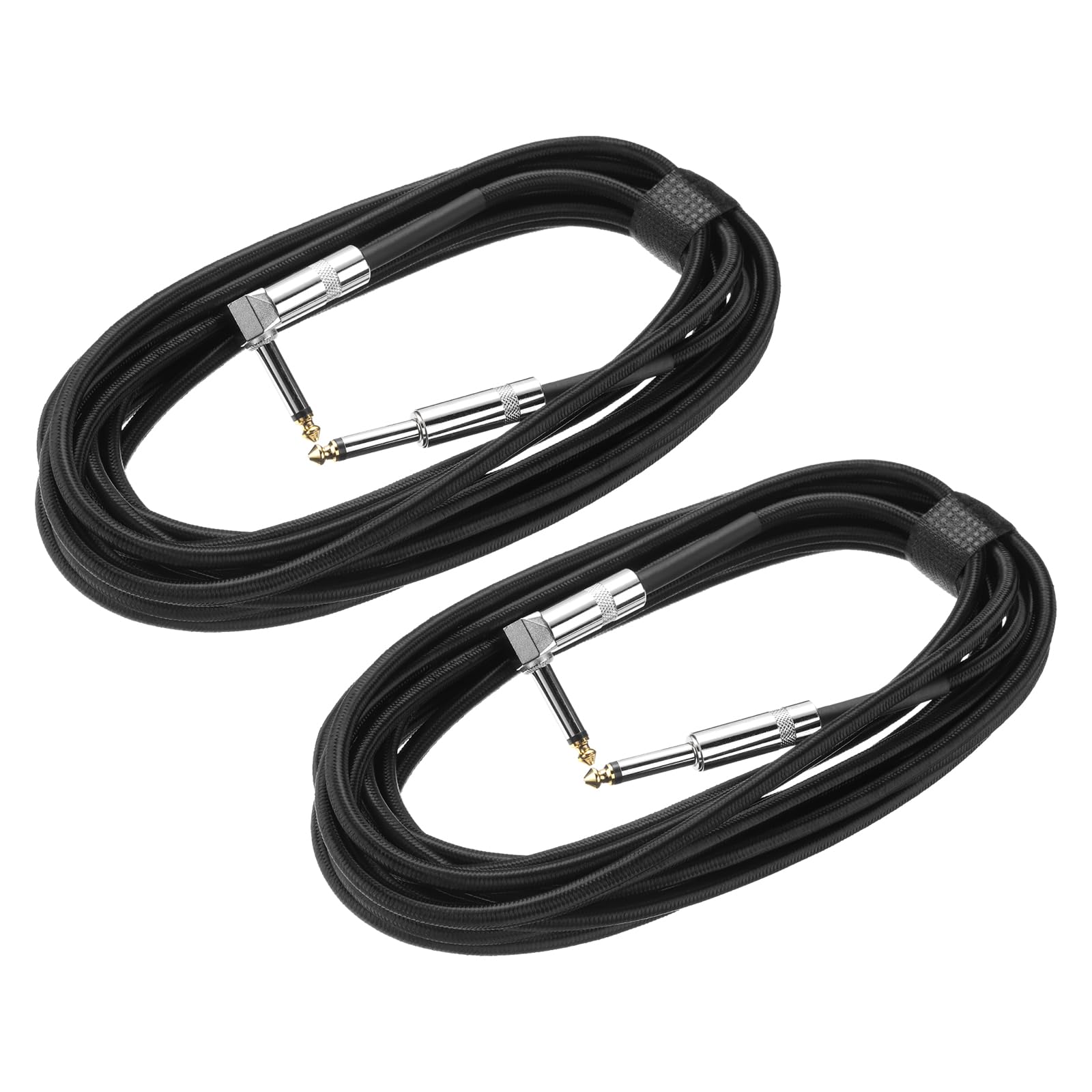 

uxcell 20 футов Инструментальный кабель для гитары, 1/4 на 1/4 6,35 мм Прямой штекер на угловой штекер, Стерео аудио соединительный шнур, Балансная линия для гитары и