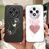 For OPPO Reno 12F 5G Case 2024 Fashion Pretty Girls Soft Liquid Silicone Shockproof Cover For OPPO Reno12 F 4G Reno 12 FS Bumper