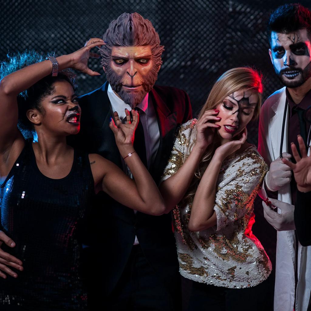 Mýtická maska Hei Wu, Maska Qi Tian Da Sheng, Zábavné opičie slúchadlá, Halloweenové herné COS rekvizity, Halloweenová dekorácia