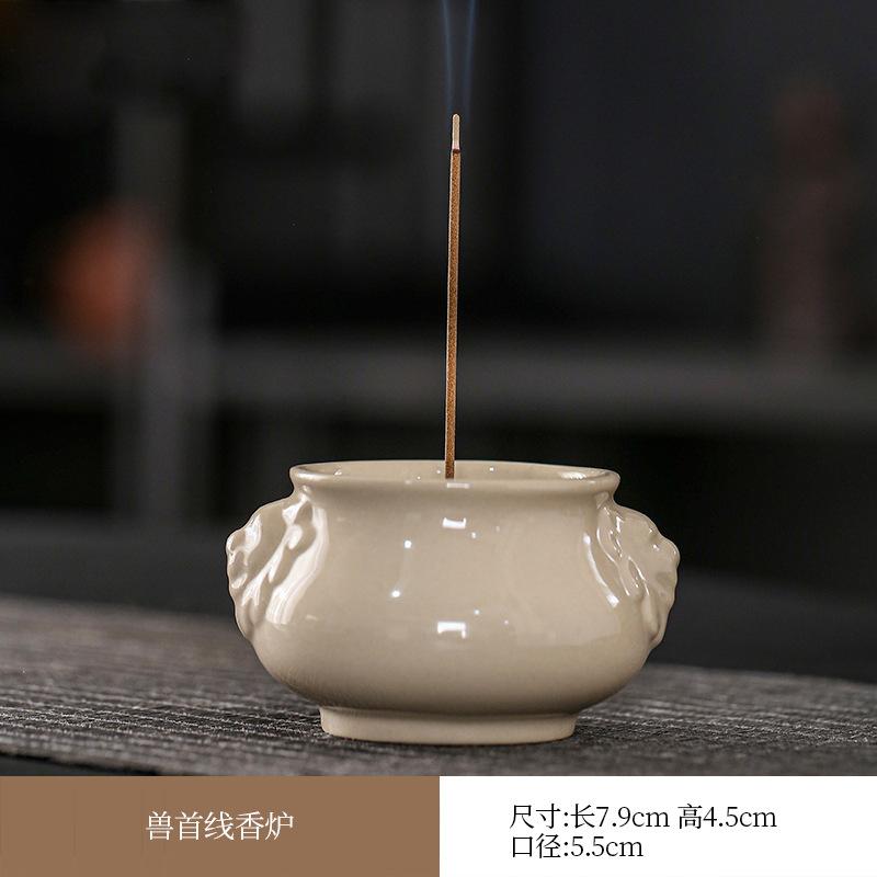 

Подставка для благовоний из серой линии из травы и дерева ручной работы, эстетическая небольшая подставка для благовоний, ароматическая печь, принадлежности для кафе, ремесло