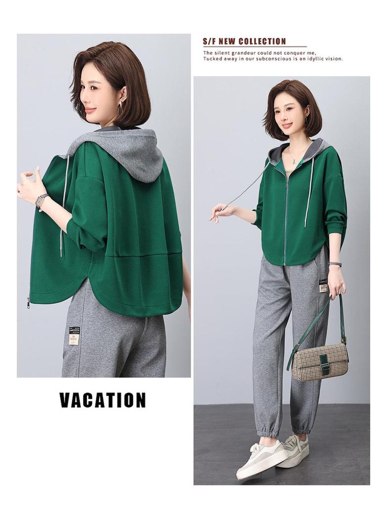 Women's Casual Hooded Sweatshirt - Early Autumn Cardigan for Moms, Petite & Plus Size, Loose Spring Jacket Top