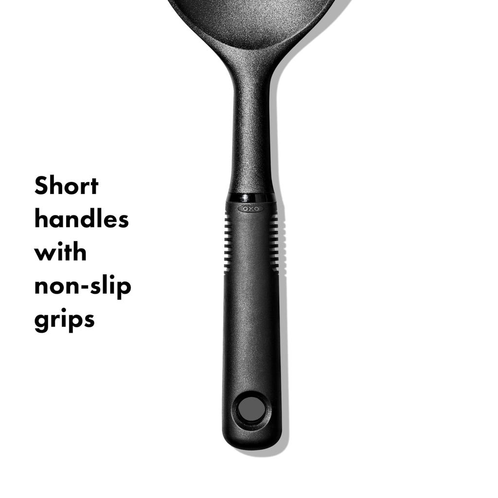 OXO Serving Wide Wide and Easy to Dishwasher Spoon, Nylon, Scoop, Scoop, Safe, Black, 23.5cm