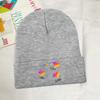 Likee App Logo Likee Heart Rainbow Graffiti Knitted Hat Women's Unisex's Beanie Winter Hats Polyester  Warm Melon Cap