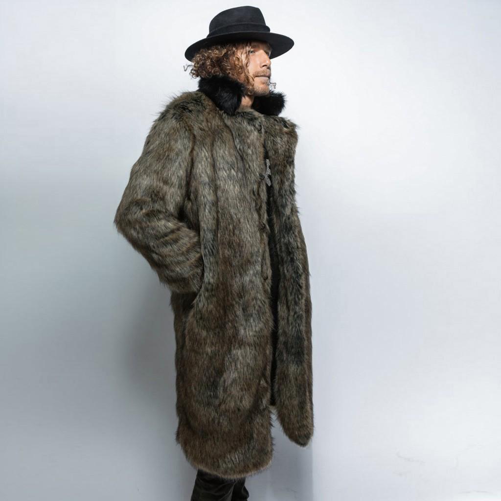 Fashion Mens Warm Thick Coat Jacket Faux Outwear Cardigan Overcoat