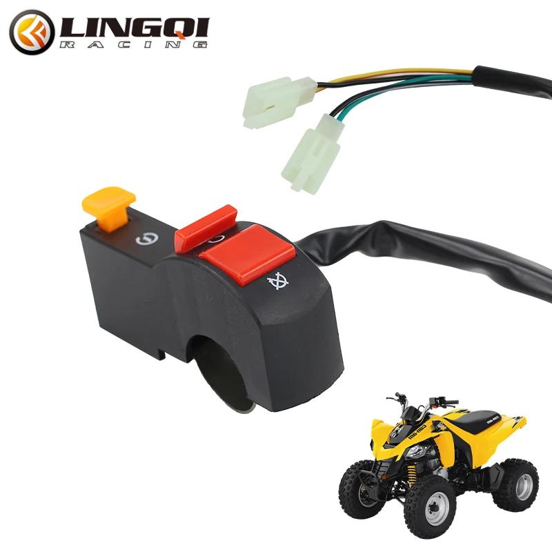 

LINGQI RACING Electric Start Stop On Off Button Kill Starter Switch For Universal ATV Off Road Vehicle Dirt Pit Bike Scooter чёрный