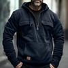 Men's Multi-pocket Hooded Sweatshirt Jacket - European/American Style for Autumn/Winter