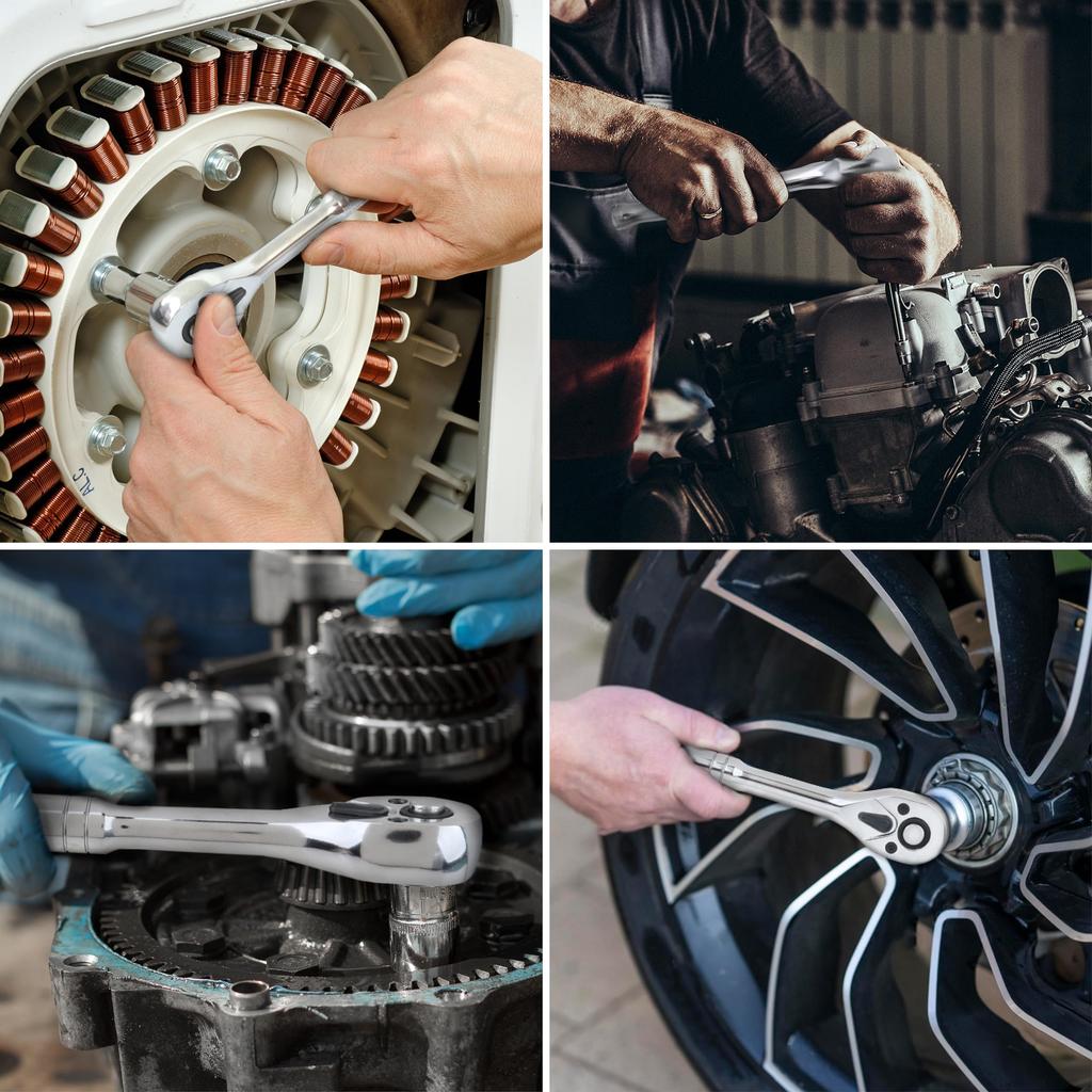 Amazon Basics Mechanic Socket Tool Kit with 123 Piece Set Case,