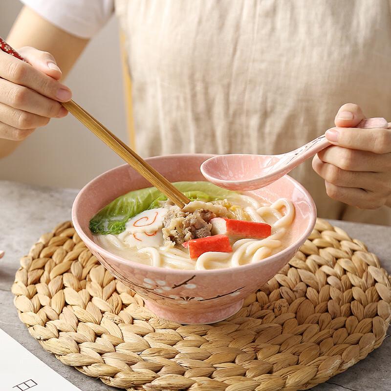 Japanese Style Underglaze Ceramic Noodle Bowl