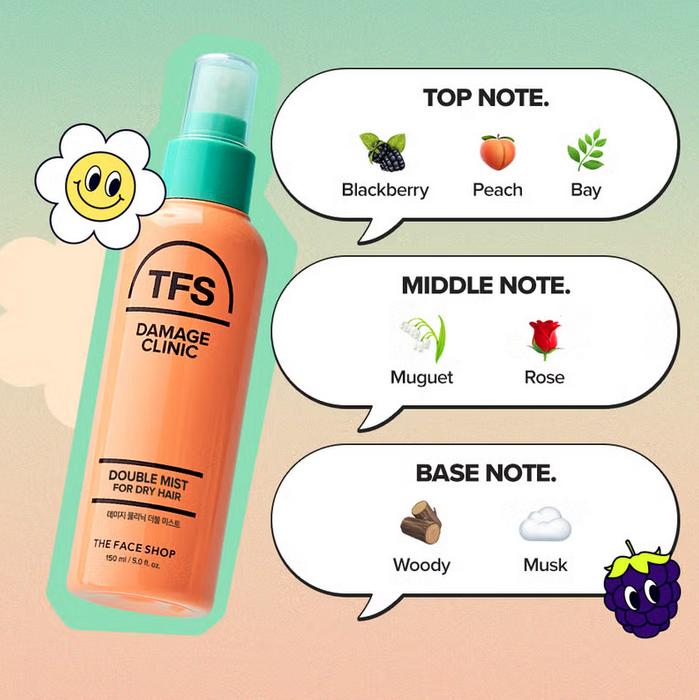 The Face Shop Damage Clinic Double Mist for Dry Hair 150ml/ Hair Care, Moisturizing, Korean Cosmetics, Kbeauty