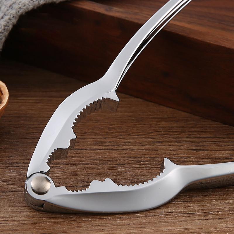 Multifunktionaler Nussknacker Aluminiumlegierung Material Nussknacker 2 Löcher Walnusszange für Pekannüsse Mandeln mit rutschfestem Griff