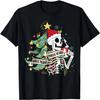 Funny Christmas Skeleton Sorta Merry Sorta Scary Feral Xmas T-Shirt