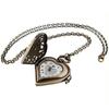 Hollow Heart-Shaped Pocket Watch Necklace Pendant Chain Women