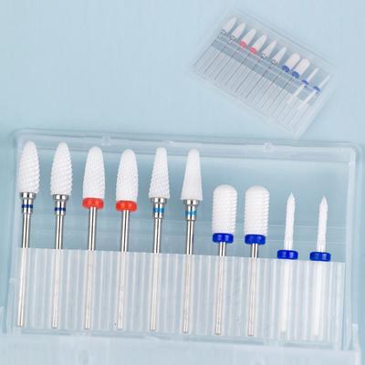 Fresa per manicure Set 10 pezzi punte da trapano per unghie per trapano elettrico macchina per manicure frese per rimuovere smalto gel