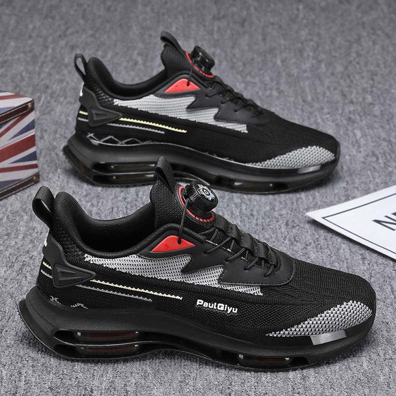 

Мужская повседневная спортивная обувь, высокое качество, простая мода, мягкая спортивная обувь, вращающаяся пряжка, свободные шнурки, мужская спортивная обувь 42 чёрный