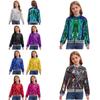 Nieuwe Baseballjassen Jas voor Kinderen Meisjes Lente Herfst Glanzende Pailletten Lange Mouw Ritssluiting Bovenkleding Dansfeest Bomberjassen