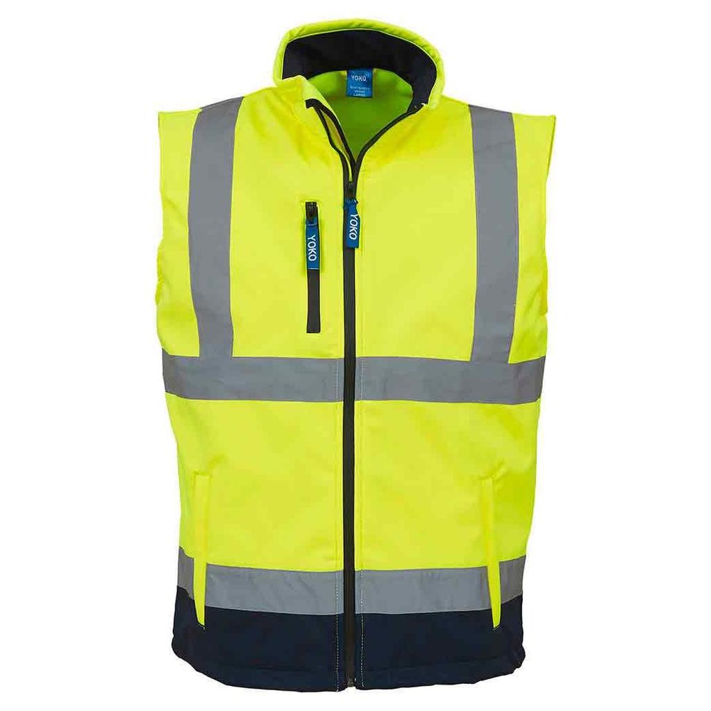 Yoko Mens Hi Vis Softshell Bodywarmer / Workwear