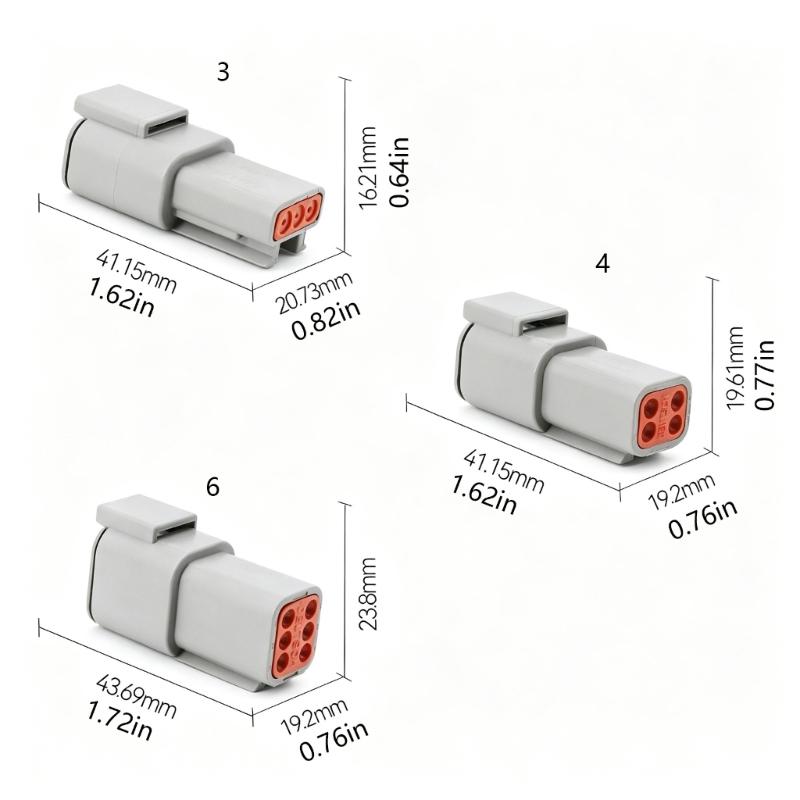 Electrical Wiring Repair Housing Kit, 4 Assemblies with Mating Male and Female Parts and Matching Metal Contacts