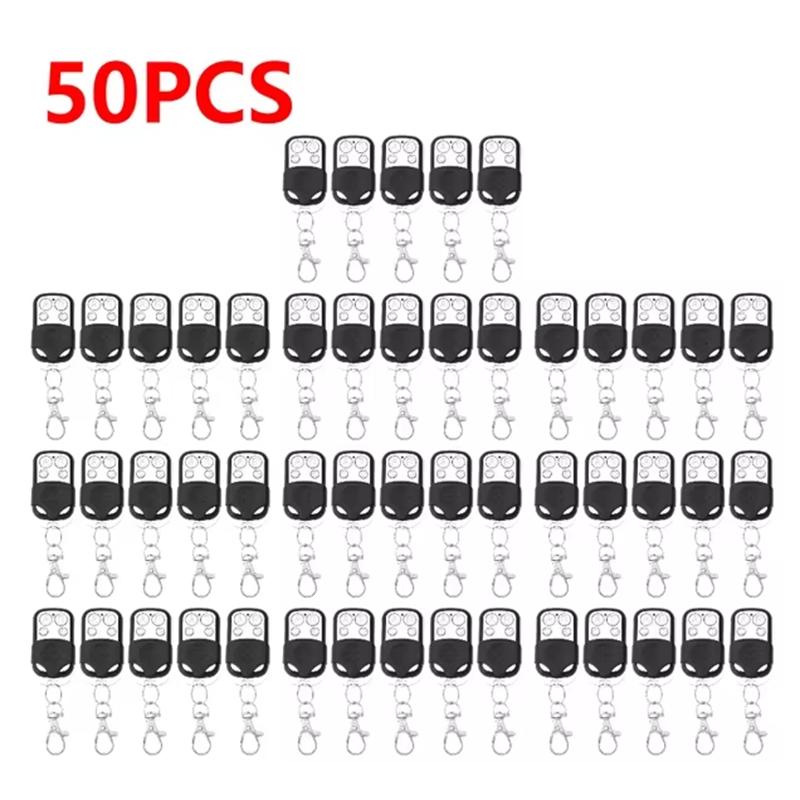 1-50PCS Universal Garage Door Control Wireless RF Remote Control 433MHz Electric Gate Remote Control Key Fob Controller