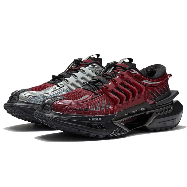 New LiNing Cushioning, Slip Resistant, Abrasion Resistant, Rebound Low Top Casual Shoes Men's Bull Red AGLR041-11