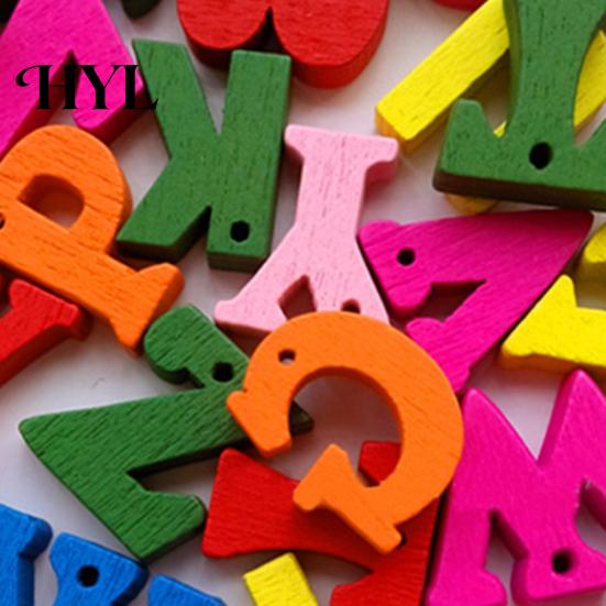 100 Stück gemischte AZ Alphabet Holzbuchstaben Knopf DIY Handwerk Nähen Scrapbooking
