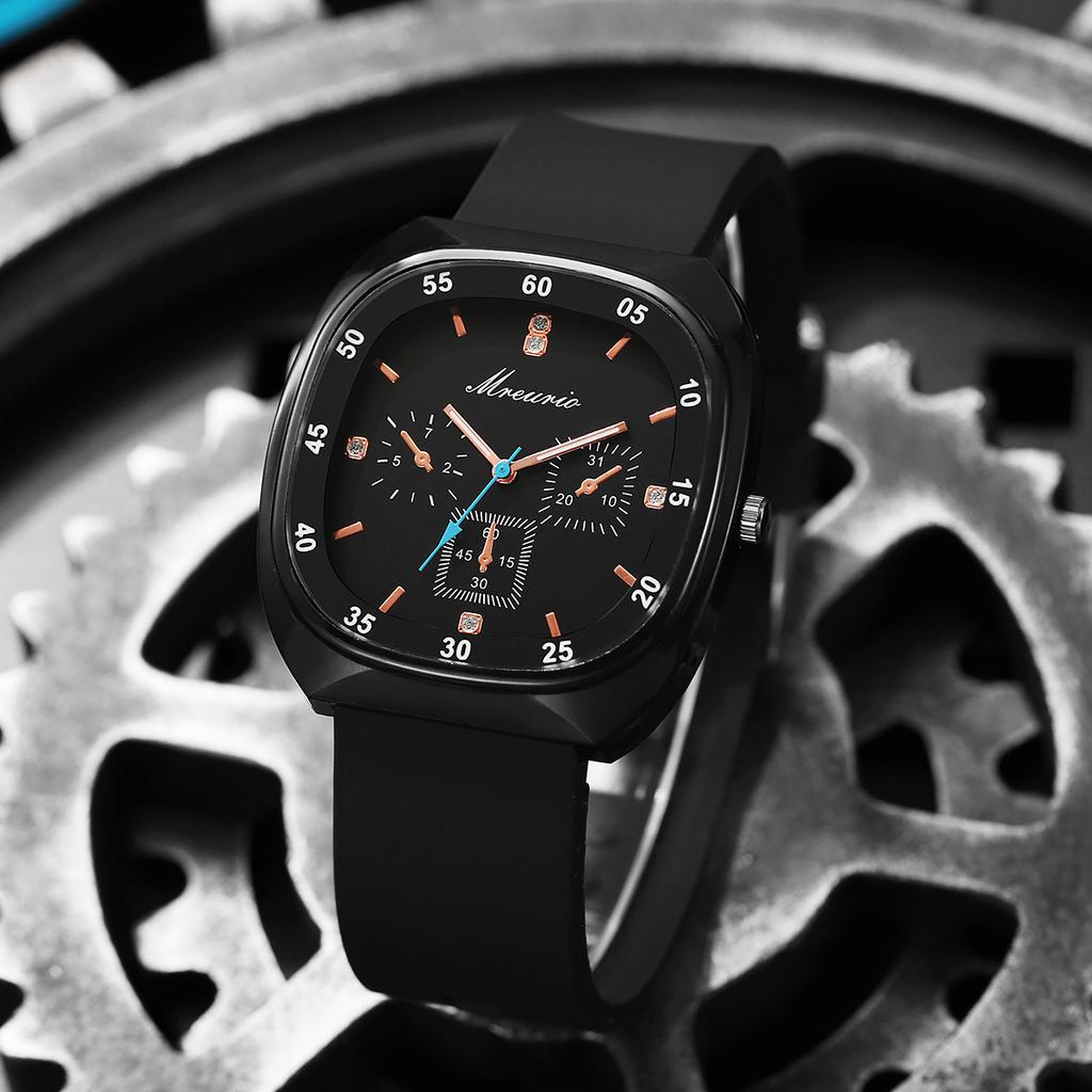 Luxury Wrist Watches Fashionable Casual Men Quartz Watch Silicone Strap Large Dial Men Wath Best Gift Clock